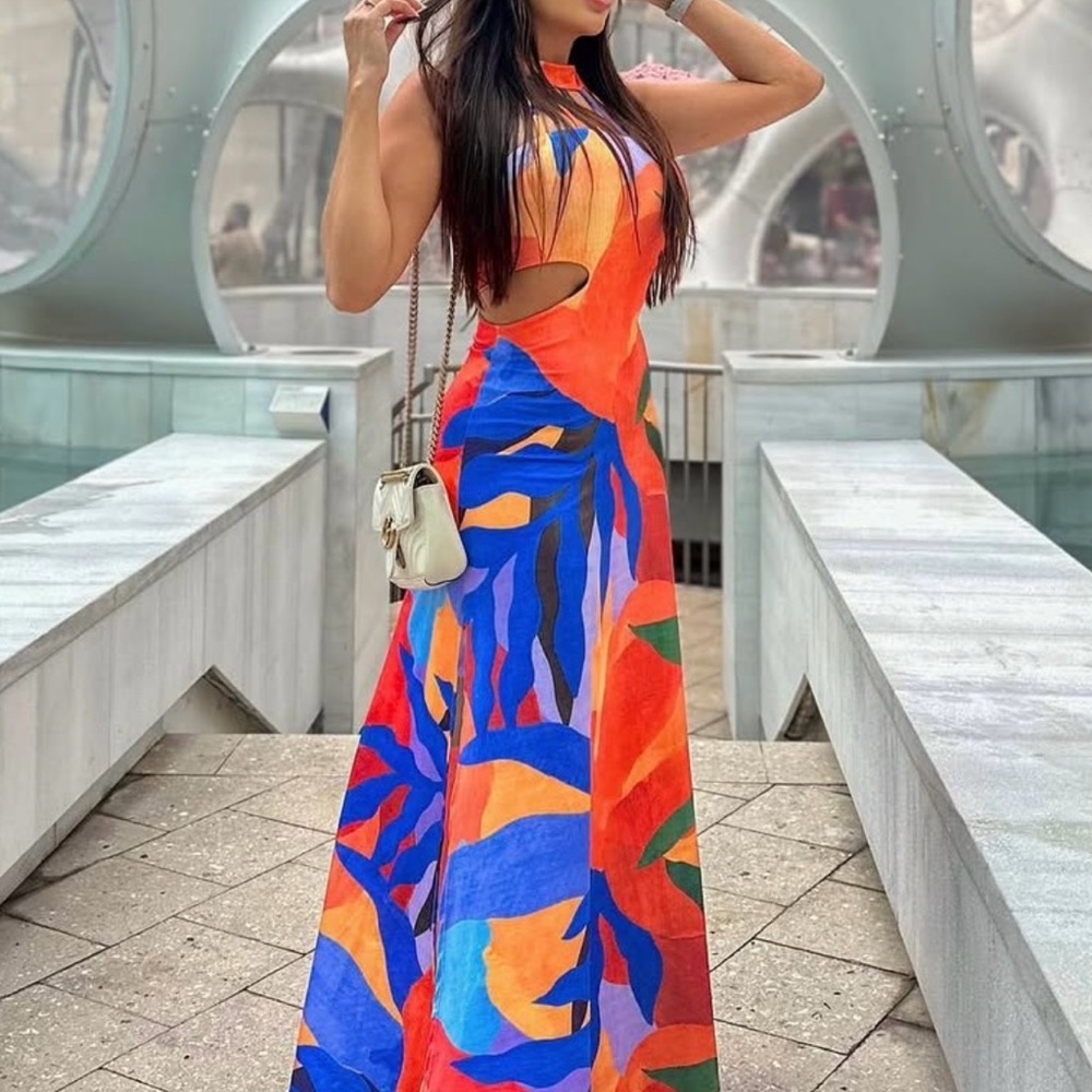 Vibrant Multicolor Maxi Dress